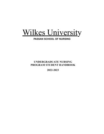 PSON UG Student Handbook 2022-2023 - Wilkes.edu
