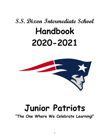 S.S. Dixon Intermediate School Handbook 2020-2021