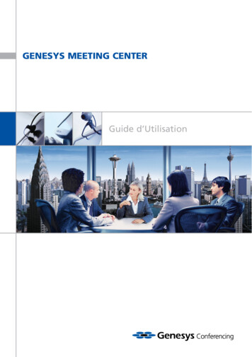 GENESYS MEETING CENTER Guide D'Utilisation
