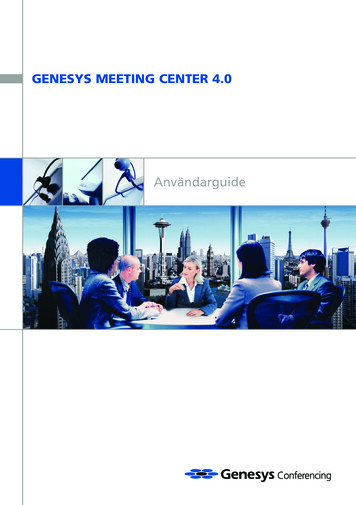 GENESYS MEETING CENTER 4.0 Användarguide