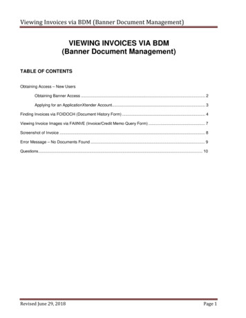 Viewing Invoices Via BDM (Banner Document Management
