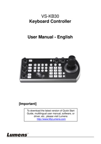 VS-KB30 Keyboard Controller User Manual - English - Lumens