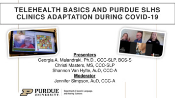 Telehealth Basics And Purdue Slhs Clinics Adaptation During Covid-19