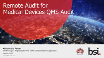 Remote Audit For Medical Devices QMS Audit - BSI Group
