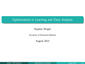 Optimization In Learning And Data Analysis