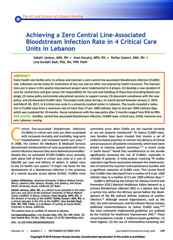 Achieving A Zero Central Line-Associated Bloodstream Infection Rate In .