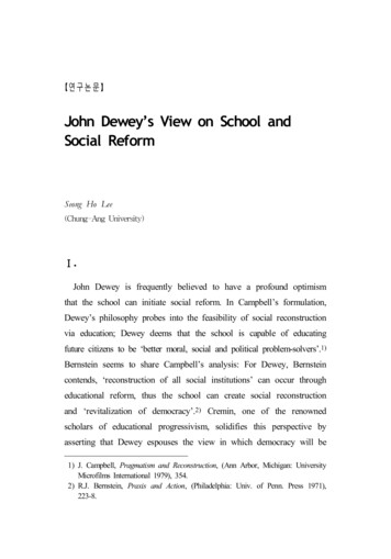 John Dewey S View On School And Social Reform