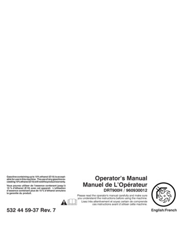 Operator's Manual Manuel De L'Opérateur - Lowe's