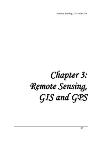 Chapter 3: Remote Sensing, GIS And GPS