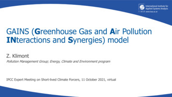 GAINS (Greenhouse Gas And Air Pollution INteractions And . - IGES