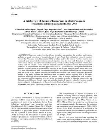A Brief Review Of The Use Of Biomarkers In Mexico's Aquatic . - SciELO