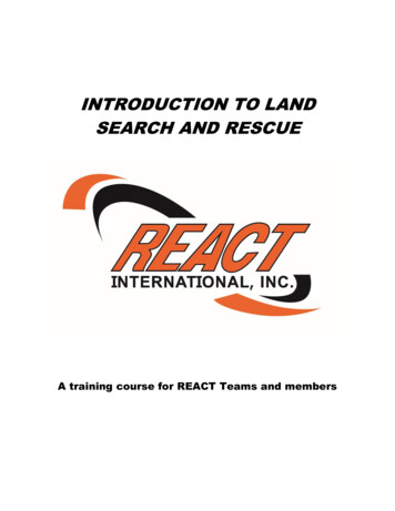 INTRODUCTION TO LAND SEARCH AND RESCUE