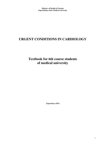 URGENT CONDITIONS IN CARDIOLOGY Textbook For 6th 