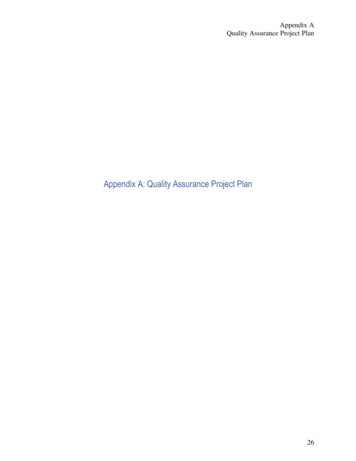 Appendix A: Quality Assurance Project Plan - Texas