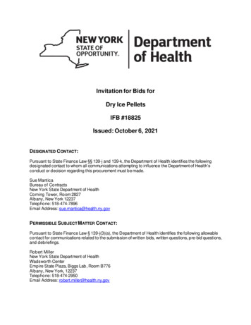 Invitation For Bids For Dry Ice Pellets . - Health.ny.gov