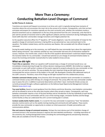 More Than A Ceremony: Conducting Battalion-Level 
