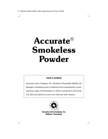 Accurate Smokeless Powder - PDF.TEXTFILES 