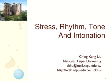Stress, Rhythm, Tone And Intonation - NTPU
