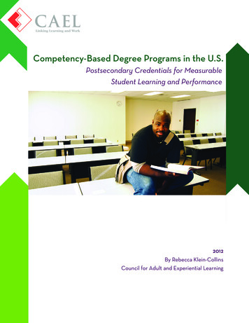 Competency-Based Degree Programs In The U.S. - CAEL