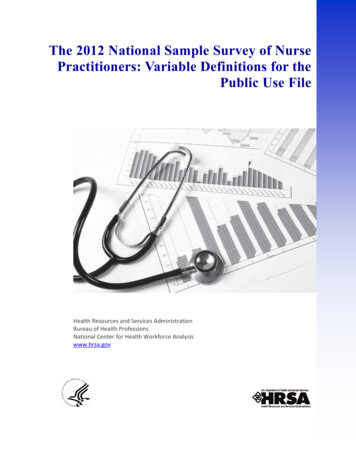 The 2012 National Sample Survey Of Nurse Practitioners: Variable .