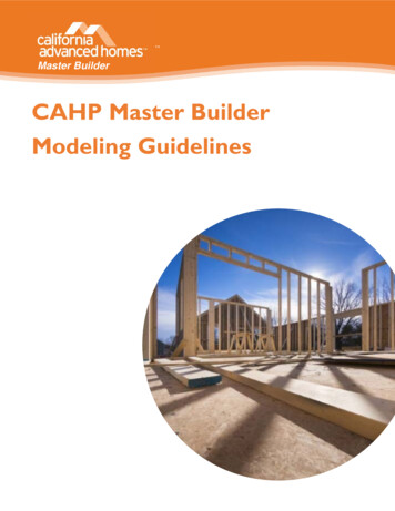 CAHP Master Builder Modeling Guidelines