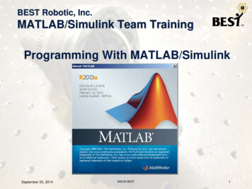 Programming With MATLAB/Simulink - NDSU