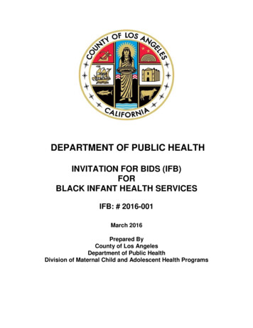 INVITATION FOR BIDS (IFB) FOR BLACK INFANT HEALTH 