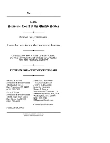 In The Supreme Court Of The United States - Biologics Blog