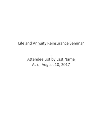 2017 Life And Annuity Reinsurance Attendees - SOA