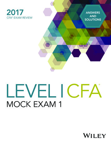 2017 ANSWERS CFA EXAM REVIEW AND SOLUTIONS