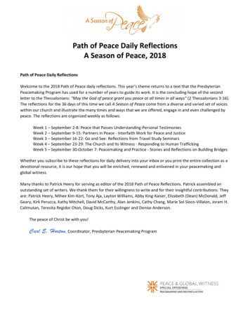 Path Of Peace Daily Reflections A Season Of Peace, 2018