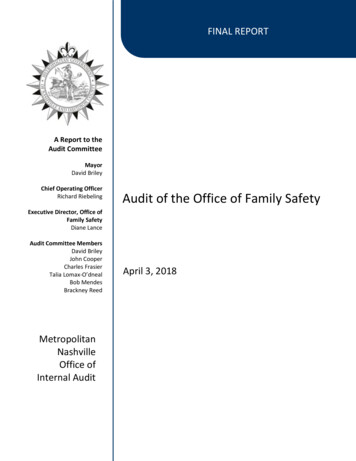 Audit Of The Office Of Family Safety - Nashville