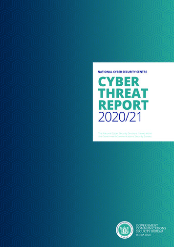 National Cyber Security Centre Cyber Threat Report 2020/21 - Ncsc