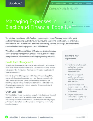 Managing Expenses In Blackbaud Financial Edge NXT