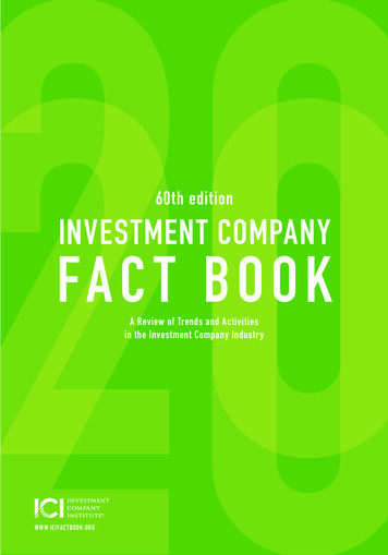 60th Edition 20 FACT BOOK INVESTMENT COMPANY 202020