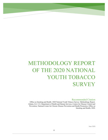 Methodology Report Of The 2020 NATIONAL YOUTH TOBACCO SURVEY