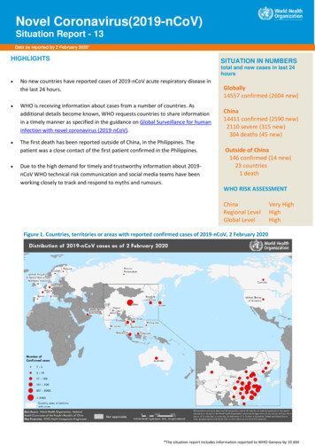 Novel Coronavirus(2019-nCoV) - World Health Organization