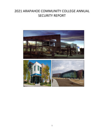 2021 Arapahoe Community College Annual Security Report