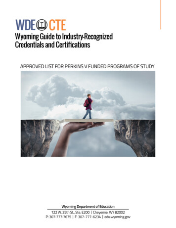 2021 Wyoming Guide To Industry-Recognized Credentials And .
