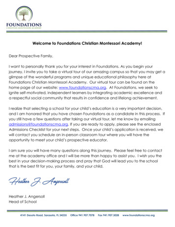 Welcome To Foundations Christian Montessori Academy!
