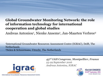 Global Groundwater Monitoring Network: The Role Of Information . - CFH