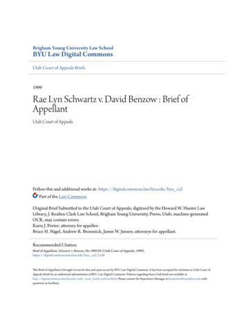 Rae Lyn Schwartz V. David Benzow : Brief Of Appellant - CORE
