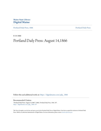 Portland Daily Press: August 14,1866 - CORE