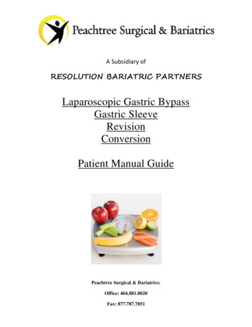 Laparoscopic Gastric Bypass Gastric Sleeve Revision Conversion Patient .