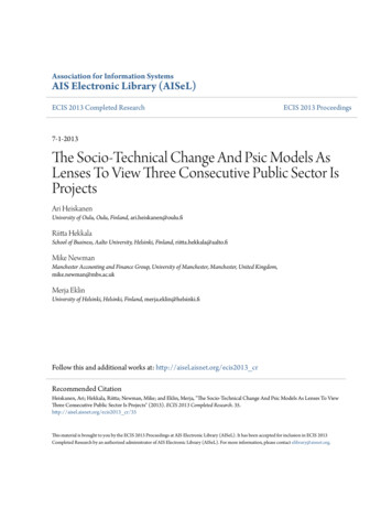The Socio-Technical Change And Psic Models As Lenses To View . - CORE