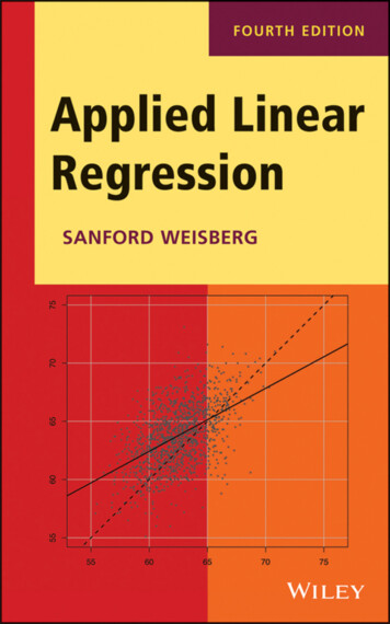 Applied Linear Regression - University Of Rajshahi