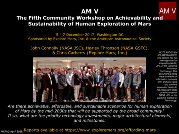 The Fifth Community Workshop On Achievability And . - NASA