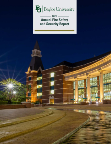 2021 Annual Fire Safety And Security Report - Baylor University