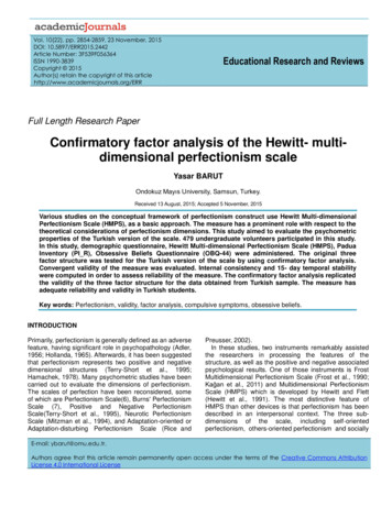 Confirmatory Factor Analysis Of The Hewitt- Multi .