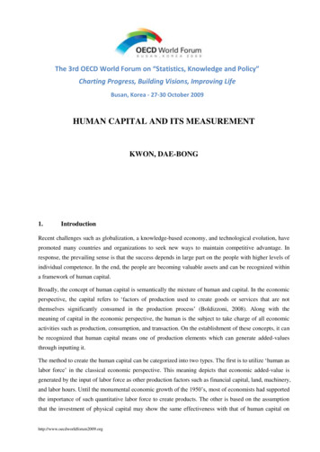 Human Capital And Its Measurement - Oecd